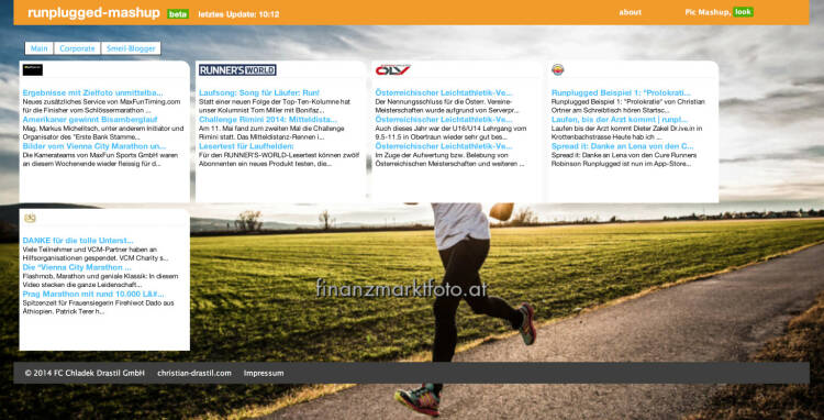 Neu seit 14.5: http://finanzmarktmashup.at/mashup/runplugged . RSS-Feeds aus dem Laufsportbereich willkommen